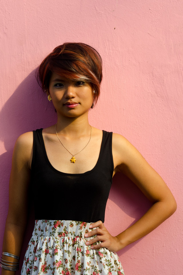 One-piece black tank floral dress, accompanied by a gingerbread man :D