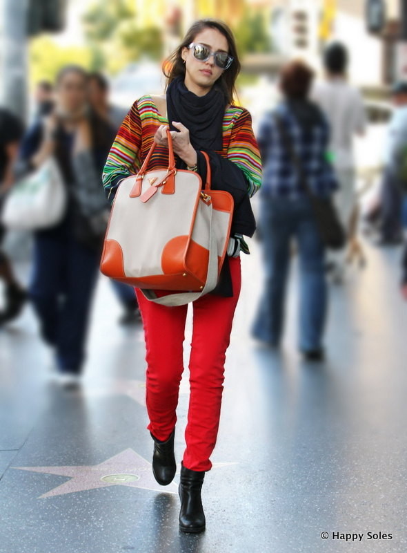 Jessica Alba with Prada bag from SS12 collection.
